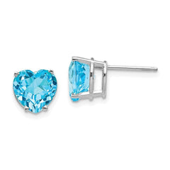 14k White Gold 8mm Heart Earring Mounting No Stones Included No Backs