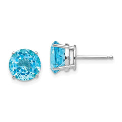 14k White Gold 8mm Round Earring Mountings No Stones Included No Backs