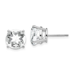 14k White Gold 9mm Cubic Zirconia Earrings