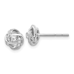 14K White Gold Diamond Post Earrings