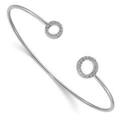 14k White Gold Diamond Flexible Bangle