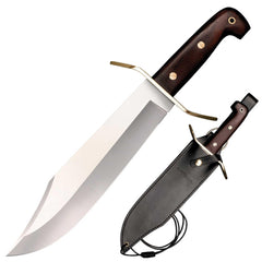 Cold Steel Fixed Knife - Wild West Bowie Long Clip Point Blade Brown Handle | CS81B