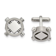 Stainless Steel Brushed and Polished Cufflinks