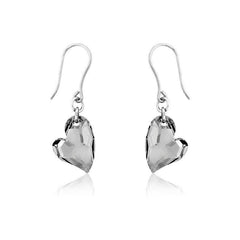 Sterling Silver Swarovski Crystal Heart Earrings