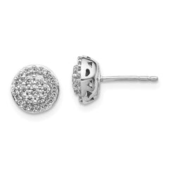 14k White Gold Diamond Cluster Earrings