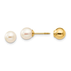 Madi K Kid's 14k  Reversible FW Cultured Pearl & Bead Earrings