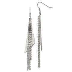Stainless Steel Polished Shepherd Hook Dangle Earrings