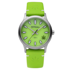 420Waldos Women's Quartz Watch - Mary Jane Green Dial Genuine Leather Strap | W2016