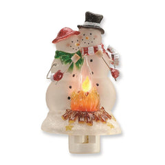 6.5In Snowmen Couple Night Light