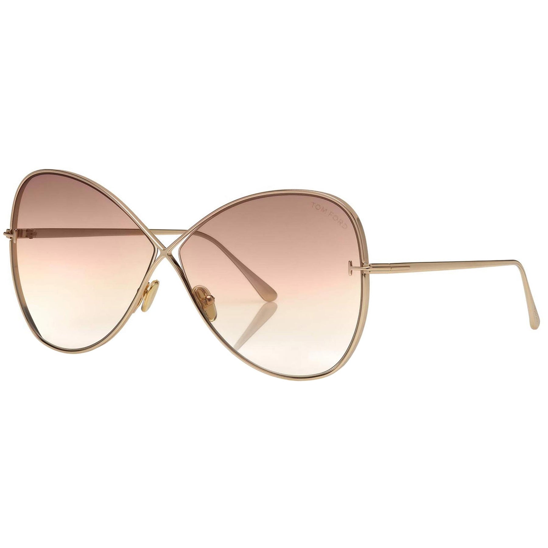 Tom Ford Women's Sunglasses - Nickie Light Brown Gradient Lens Metal | FT0842 28F