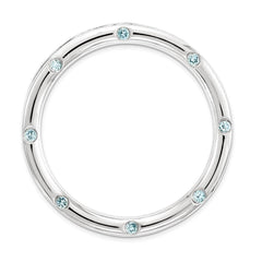 Sterling Silver Stackable Expressions Large Polished Blue Topaz Chain Slide