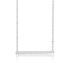 Sterling Silver CZ Bar Necklace