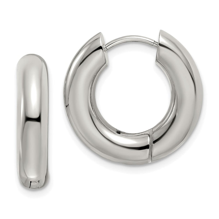 Chisel Stainless Steel Polished 5mm Hinged Hoop Earrings