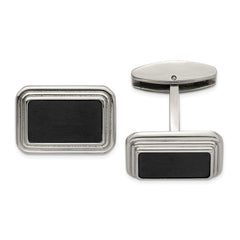 Stainless Steel Brushed/Polished Black IP Plated Cufflinks