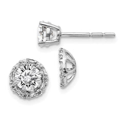 14k White Gold Diamond Semi-mount Earrings
