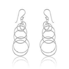 Sterling Silver Multi Open Circle Earrings