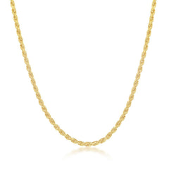 Sterling Silver 1.5mm Rope Chain - Gold Plated