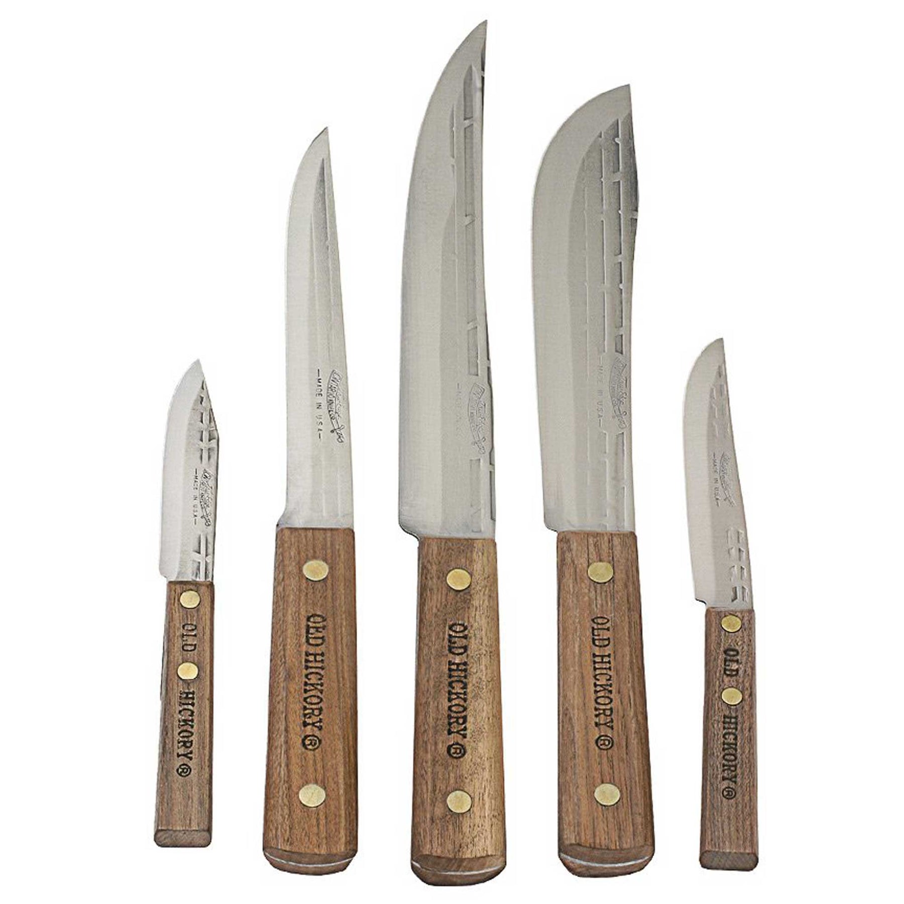 Ontario Knife Company Knife Set - Old Hickory Steel Blade Hardwood Han