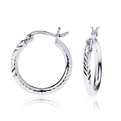 Sterling Silver Small D-C Hoop Earrings