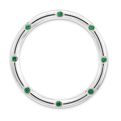 Sterling Silver Stackable Expressions Large Created Emerald Chain Slide