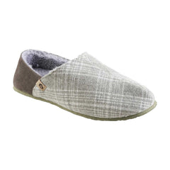 Acorn Men's Slippers - Parker Algae Sole Grey Plaid Flannel, X-Large | A20158GPLMXL