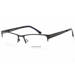 Adensco Men's Eyeglasses - Matte Grey Half Rim Rectangular, 51 mm | AD 128 0FRE 00