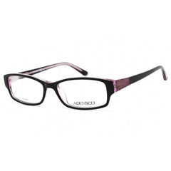 Adensco Women's Eyeglasses - Black Plum Full Rim Rectangular Frame | Jan 0JJT 00