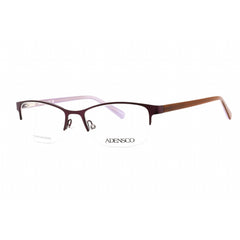 Adensco Women's Eyeglasses - Half Rim Plum Metal Rectangular Frame | AD 230 00T7 00