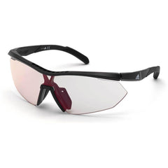 Adidas Women's Sunglasses - Shiny Black Plastic Half Rim Frame | ADIDAS SP0016 01C