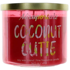 Aeropostale Candle Coconut Cutie - Soy Wax Blend 3 Wick Fine Fragranced, 14.5 oz