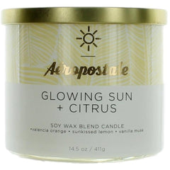 Aeropostale Candle Glowing Sun and Citrus - Soy Wax Blend 3 Wick Scented, 14.5 oz