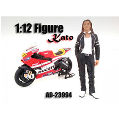 American Diorama Figure - Biker Kato Pre-Painted For 1:12 Scale Model Motorcycles