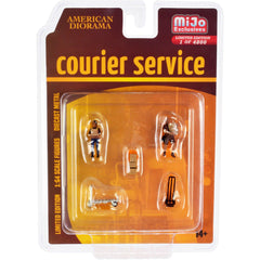 American Diorama Figures Set - Courier Service Diecast for 1/64 Scale Models, 5 pc