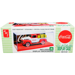 AMT Collectible Display Show Case with Red Display Base - 4 Coca-Cola Backdrops