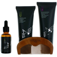 Aubusson Men's Beard Kit System - Stratoliner Woody Grooming Advanced, 4 Piece