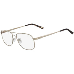 Autoflex Men's Eyeglasses - Lt Gold Metal Square Frame Demo Lens | AUTOFLEX 100 710