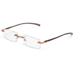 B+D Unisex Eyeglasses - AL Readers Rimless +1.50, Matte Bronze/Brown | 2288-38-15
