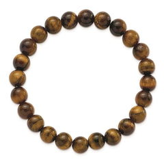 Yellow Tiger's Eye Agate Beaded Stretch Bracelet