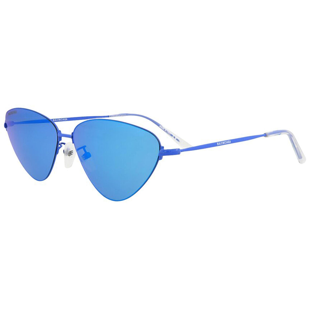 Balenciaga Unisex Sunglasses - Blue Cat Eye Lens Metal Frame 