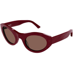 Balenciaga Women's Sunglasses - Burgundy Cat Eye Shape Frame Brown Lens | BB0250S 004