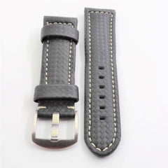 Banda Unisex 24mm Black Woven Nylon Watch Band