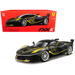 Bburago 1/18 Diecast Car - Signature Series Ferrari FXX-K #44 Black/Yellow Stripes