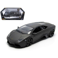 Bburago 1/18 Diecast Model Car - Lamborghini Reventon Opening Doors Dark Matt Gray