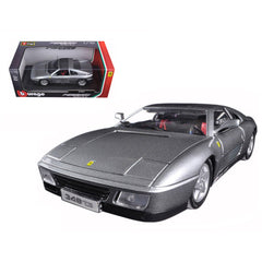 Bburago 1/18 Scale Diecast Model Car - Ferrari 348 TS Opening Doors Rubber Tires Grey