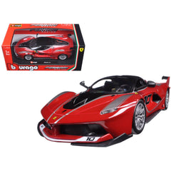 Bburago 1/24 Diecast Car - Ferrari Racing FXX-K #10 Detailed Exterior Rubber Tires Red