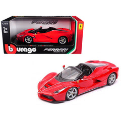Bburago 1/24 Scale Diecast Model Car - Ferrari LaFerrari F70 Aperta Rubber Tires Red