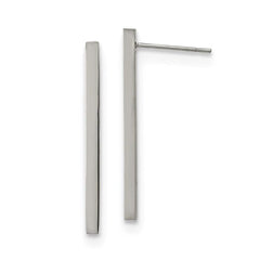 Stainless Steel Polished Bar Post Earrings