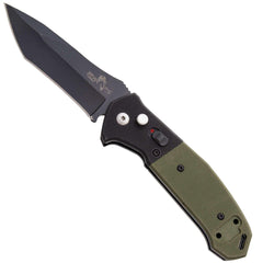 Bear & Son Knife - Auto Bold Action V Black and Green Sanvick Blade | BSAC-500-B4-B