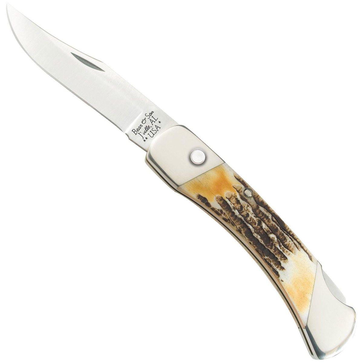 Bear & Son Caper Taschenmesser – Mit Echtem Hirschhorn-Griff