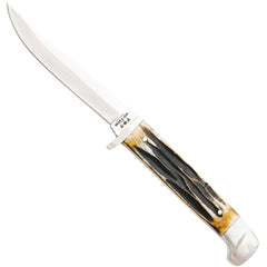 Bear & Son Knife - Genuine India Stag Bone Hunter Clip Point Steel Blade | BS563